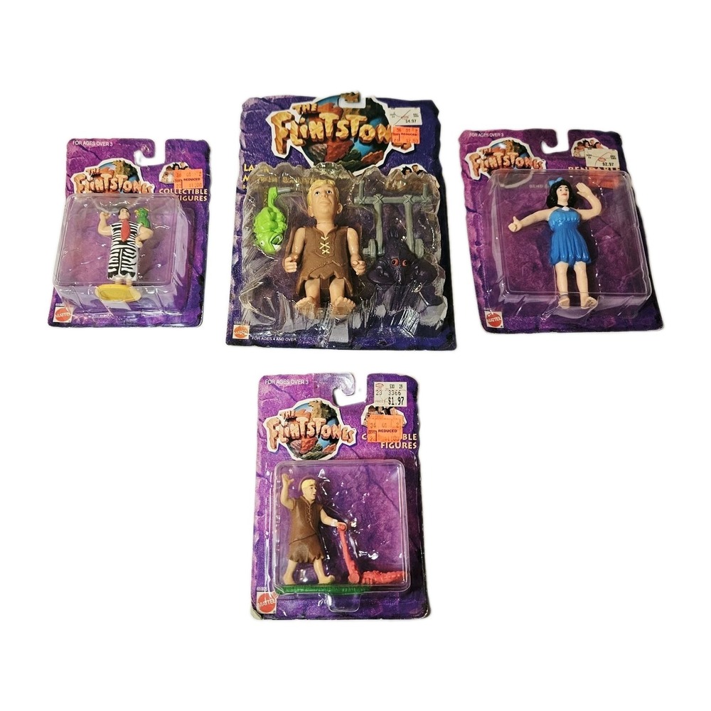 NEW 1993 Mattel (4) The Flinstone Figures Sealed Collectibles